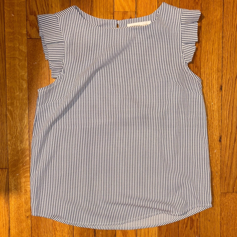 Striped  Top - Blue and White